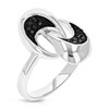 VIR JEWELS Sterling Silver Black Diamond Ring (0.15 cttw) Size