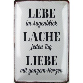 Tin Sign 20 x 30 cm Curved Live Lache Love Humour Saying Sayings Decorative Gift Sign