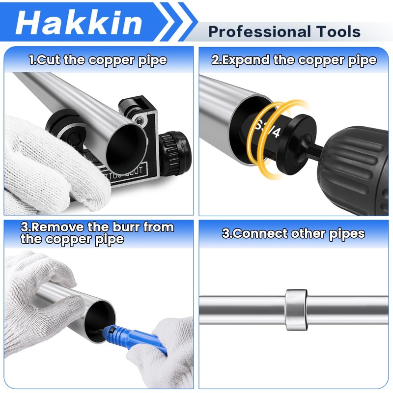 HVAC Repairing Tools, 10PCS Swaging Drill Bit Set with 5