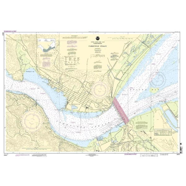 NOAA Carquinez Strait Suisun Bay Benicia California Nautical Paper Chart