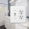 Amerelle Devon Single Toggle/Single Duplex Steel Wallplate in White