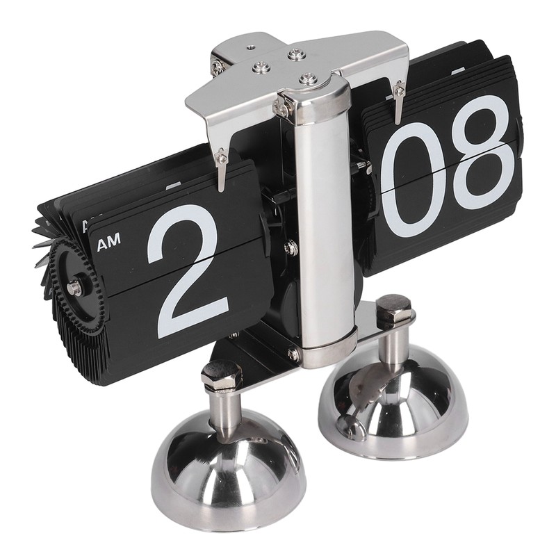 Flip Clock Quartz Movement High Accuracy Retro Style Stainless Steel