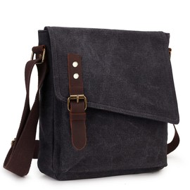MayBlosom Vonxury Small Messenger Bag, Waterproof Shoulder Bag, Canvas Crossbody Purse for Women and Men, darkgray, messenger