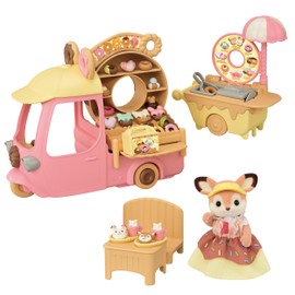 Sylvanian Families - The Donut Trolley - Set of 1 Figure and 30 Accessories - Dive into the World of the Sylvanian Family - Miniature Figures - Toy for Children from 3 Years - 5808