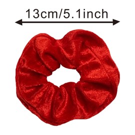 3 PCS Hair Scrunchies, Velvet Scrunchies Red Scrunchies for Women Ponytail Holders Soft Hair Scrunchies Elastic Hair Bands Hair Scrunchies Hair Accessories for Girls and Women