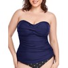 RELLECIGA - playera de tankini fruncida para mujer, Azul marino,