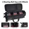 WOLT | 3 Ball Bowling Bags with Wheels,3 Ball Bowling