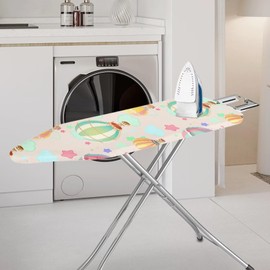 Daulesho Hot Air Ballon Ironing Board Cover, Cartoon Ballons Elastic Iron Board Cover with Standard Size, Hand Draw Style Decor Dust Cover Machine Washable