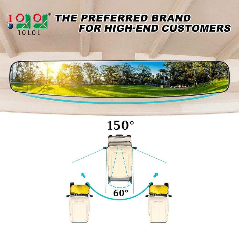 10L0L Golf Cart Rear View Mirror for Yamaha EZGO Club