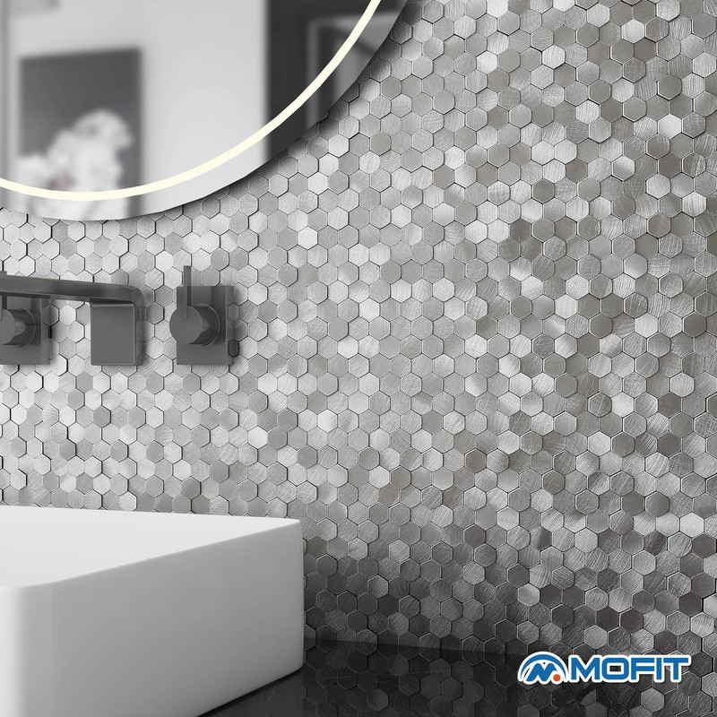 M MOFIT 3D Metal Peel and Stick Backsplash for Kitchen,Mini