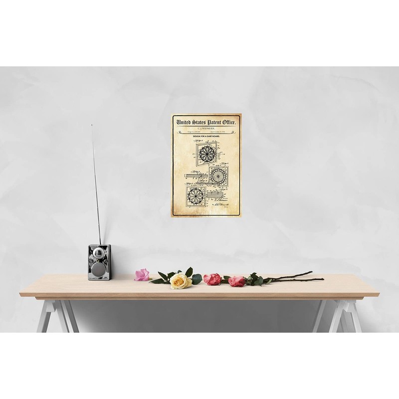 1908 Tin Sign with Patent Design for a Flute Design