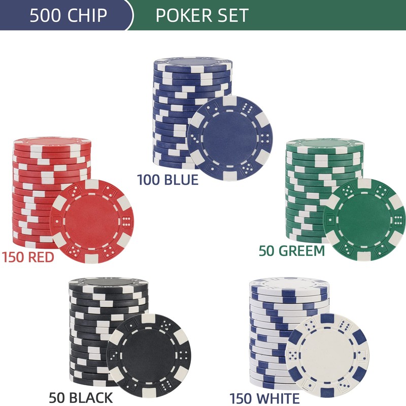 LUOBAO Poker Chips Set,500 Pcs Poker Chips for Texas Holdem