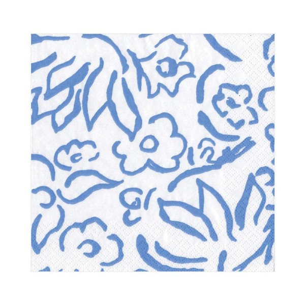 Caspari Matisse Paper Luncheon Napkins in Blue - 20 Per Package