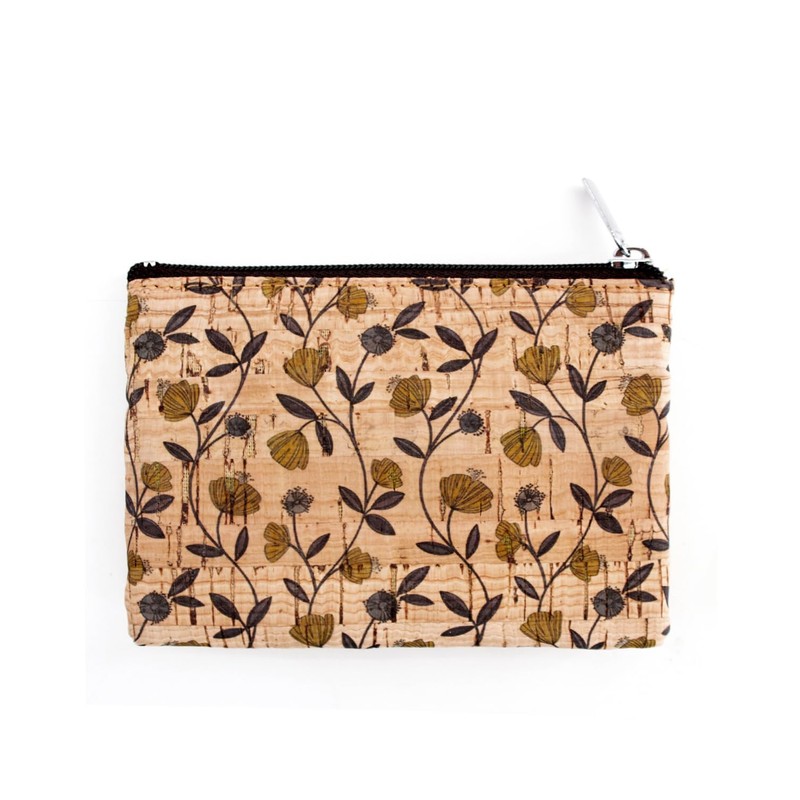 Boshiho Eco-Friendly Cork Zip Wallet with Key Ring, Green (green