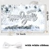 Happy New Year Banner 71 x 43 Inch, Silver Glitter