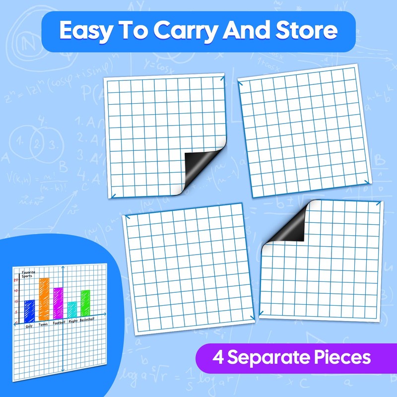 Laffunz Giant Magnetic XY Coordinate Grid Paper Dry Erase Large