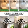 Phaosio 6-Light Semi Flush Mount Ceiling Light Fixture, Modern Black