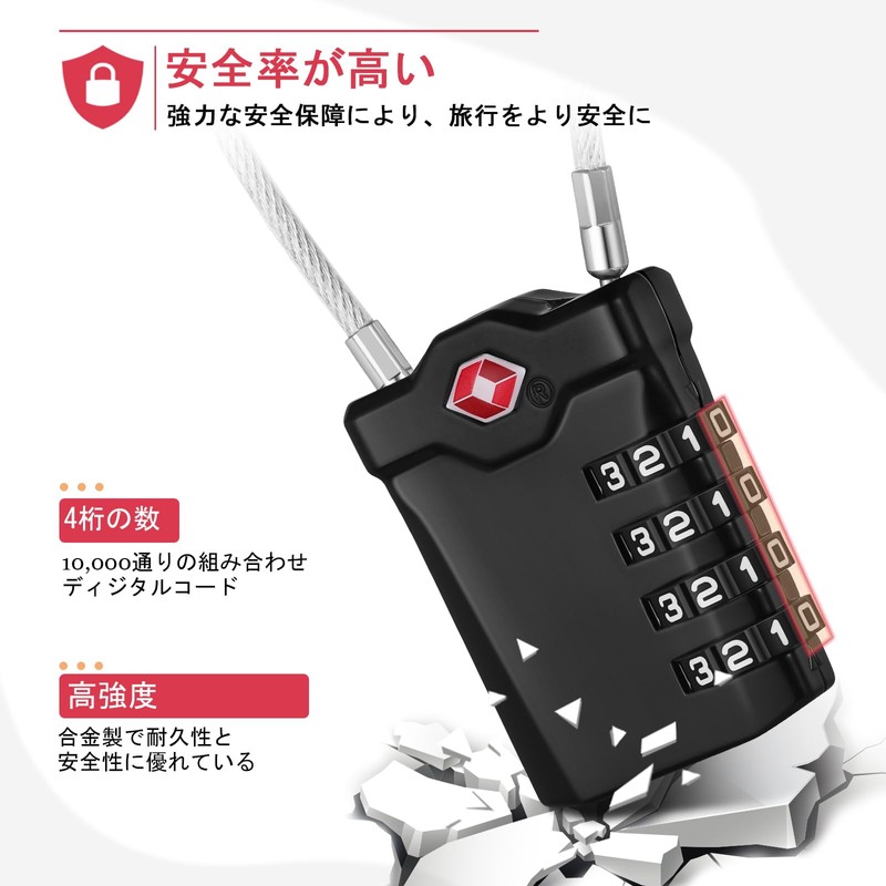 NAGE Padlock, 4 Digit Tsa Lock, Small Dial Lock, PIN