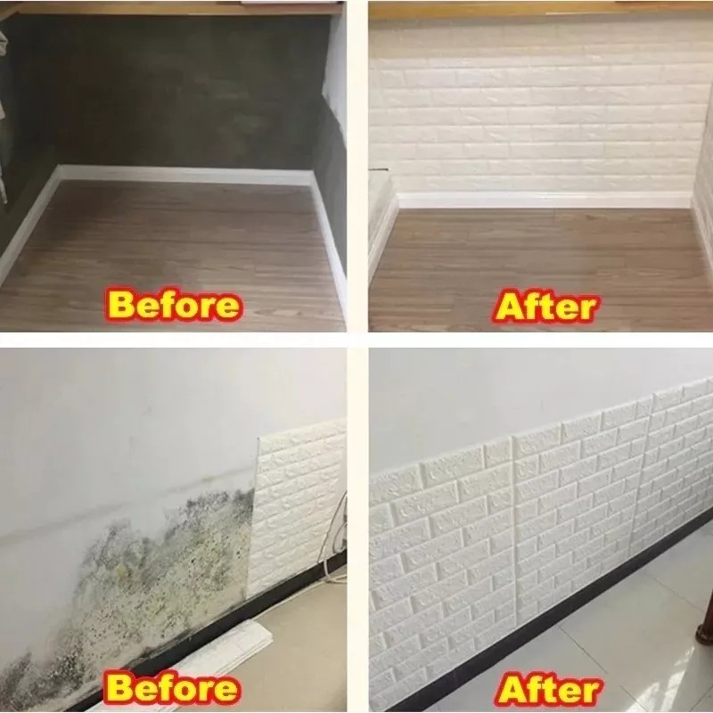 LH_Decor 15 Papel Tapiz Ladrillo 3d Panel Pared Azulejo Autoadherible