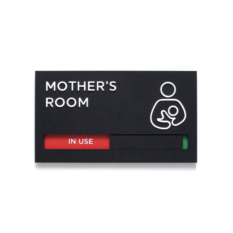 Kubik Letters Mothers Room Sign with Slider for Dual Messages
