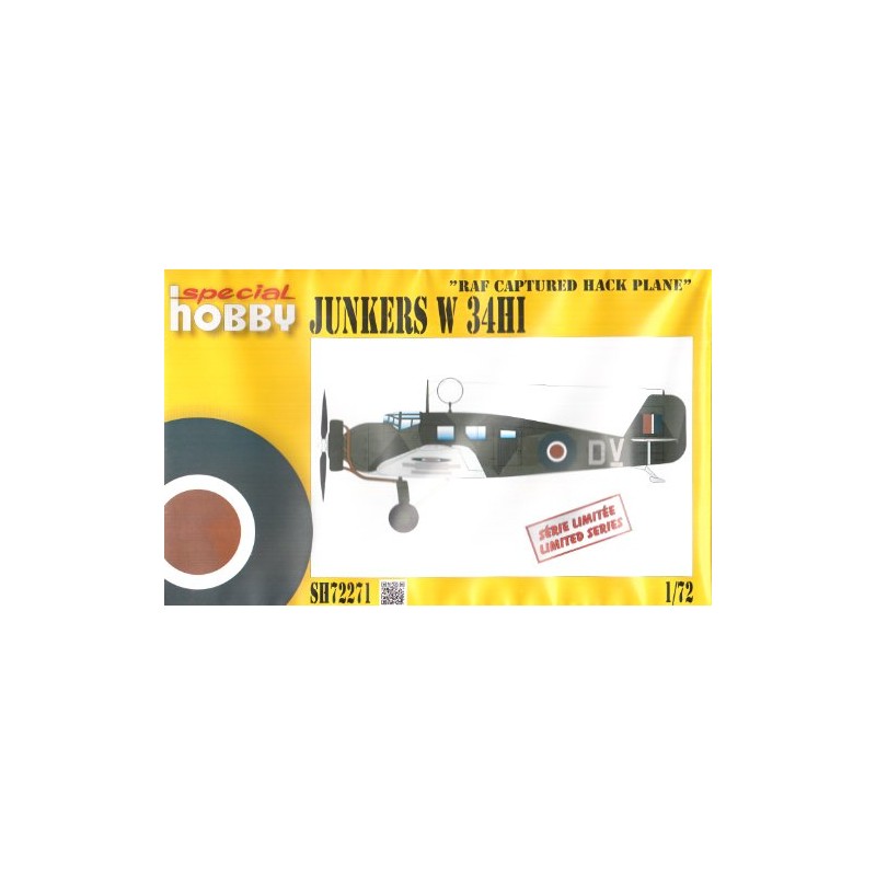 Special-hobby sH72271 junkers w-34Hi rAF senteur hack plane