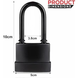 Heavy Duty Outdoor Waterproof Padlock | 45mm Rust-Proof Steel Lock with 2 Keys | High Security for Shed, Garage, Garden Gate, Door, Chain | Weatherproof Black (Short Shackle)