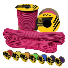 EdcX 3 mm Nylon Paracord 425 (15, 30, 50 and 100m) – 3 mm Type II, 100% Nylon Rope, 3 Strand Rope, 3 mm Nylon Rope in Many Colors (Sofit Pink, 15 m)