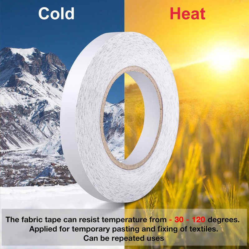 Outus 50 m Sticky Fabric Tape, Double-Sided Tape, Press On
