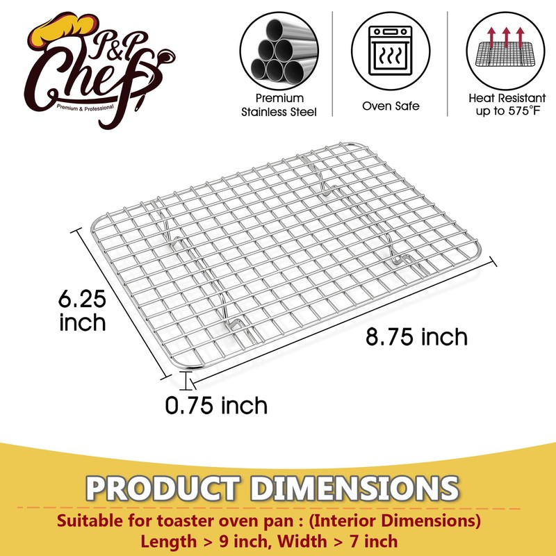 P&P CHEF 8.75 Inch Cooling Baking Rack Set of 2,