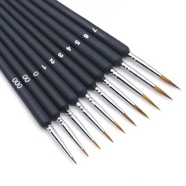 11 Piece Paint Brush Set, Fine Detail Brushes, Mini Small Acrylic Painting Brush for Acrylic Painting, Miniature Brush for Acrylic, Watercolour, Model Making, Painting by Numbers