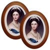GRRONZEE 2 Pack Oval Picture Frame 5x7 Brown Oval Photo