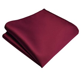 Branduce Burgundy Pocket Square for Men Plain Solid Boy Handkerchief for Wedding Party（PS01-01