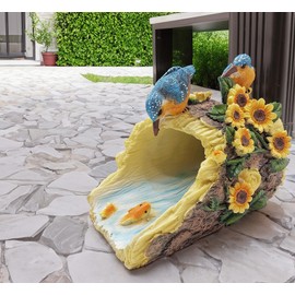 Gnome Fish Sculpture Gutter Downspout Extender,Funny Garden Ornament, Outdoor Sculpture,Decorative Downspout Diverter,Perfect Rain Diverter for 3"x4" Downspouts Perfect Outdoor Decor Gift