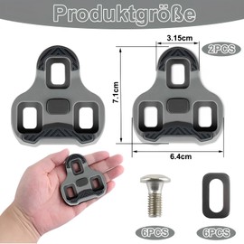 Bicycle Cleats Compatible with Look Keo Bike Pedal, 3-Hole Grip Blade 2 Max Carbon Classic Cleats (Grey 4.5°), Bicycle Cleats Shoe Plate Set, for Road Biking, Cycling Racing, Competition Cycling