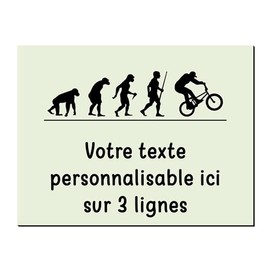 Mygoodprice Dekoschild Evolution BMX aus Aluminium, personalisierbar, 20 x 15 cm oder 30 x 20 cm, Beige