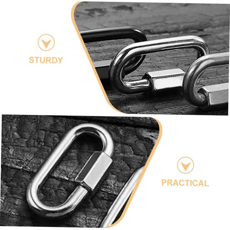 VILLFUL 5pcs Stainless Steel Chain Connectors Quick Link Chain Connector