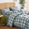 Wake In Cloud - Gingham Cotton Duvet Cover Set, Plaid