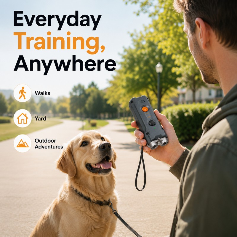 Ultrasonic Dog Training Device for Bark Control – Rechargeable Pet