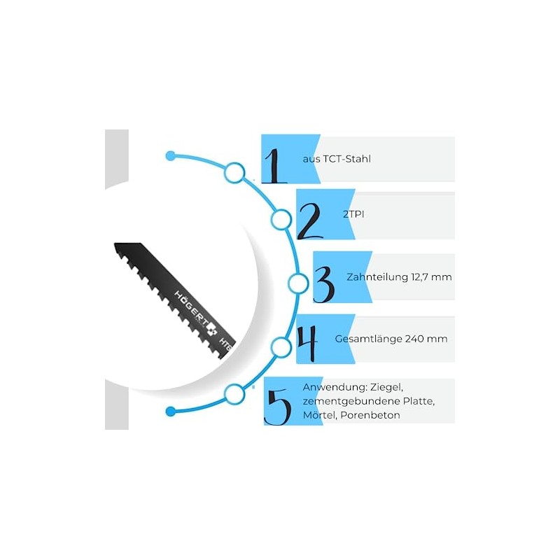 Högert Technik - Reciprocating Saw Blade - Brick and Aerated