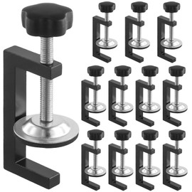 CHEUKYIU Pack of 12 G Clamp Kit, Adjustable Table Clamp C Clamp, Clamping Range 10-57 mm Screw Clamps for Drawer Installation Table Clips Woodworking Car Repair