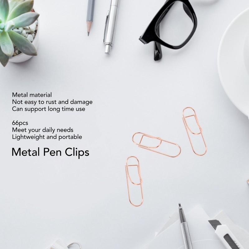 66pcs Metal Pen Clips for Student Slip Resistance Rust Prevention