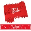 HOWAF Merry Christmas Reindeer Snowflake Table Runner Red Christmas Table