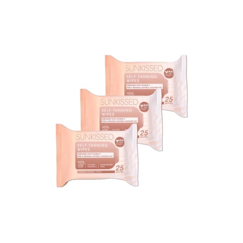 Self-Tanning Wipes – 3 x 25 Pack (75 Wipes Total)