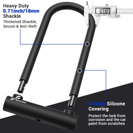 Sportneer Bike U Lock - 18mm Shackle Heavy Duty Anti Theft Bike Locks with 3 Keys - Bicycle U-Locks with Sturdy Mounting Bracket for Road, Mountain, Electric & Folding Bike, Size 11.5''x6.25''