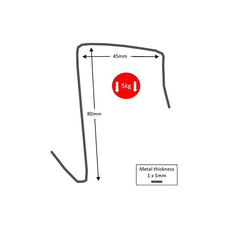 Brilliant Feet ODH45 - Over Door Hooks - Use with