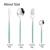 JASHII 24 Piece Titanium Mint Green Plated Stainless Steel Flatware