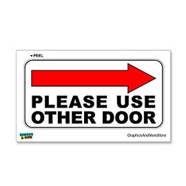Graphics and More Please Use Other Door Right Arrow - Business Store Door Sign - Window Wall Sticker
