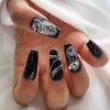Skeleton metal handmade nail tips - Ballerina M / 스켈레톤