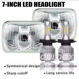 QULOOX Fit Ford Ranger 1983-1988 Pair 7X6"inch H4 6000K LED Headlight High/Low Beam A+