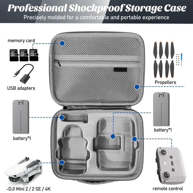 SENLINLIN Case for DJI Mini 4K, MiNi 2 SE /